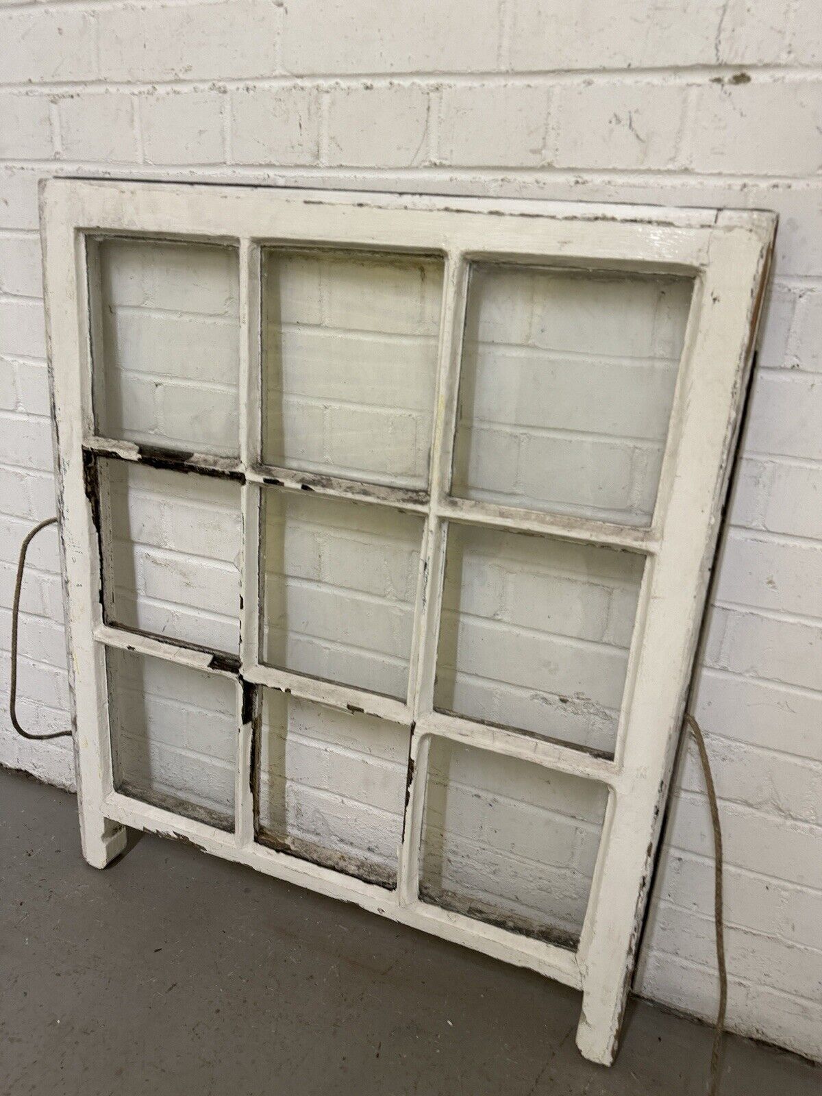 Reclaimed Old Georgian 9 Panel Wooden Window 900 x 755mm