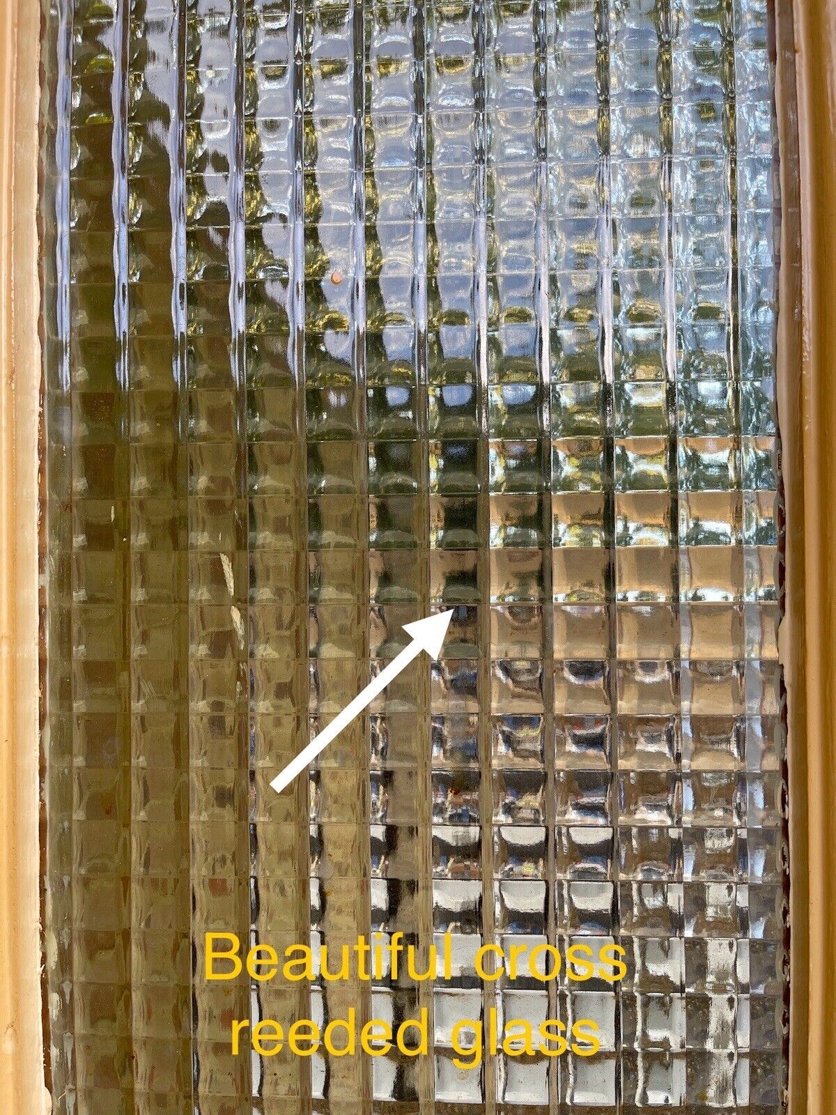 Reclaimed Cross Reeded Glass Door 1965 or 1963mm x 760mm