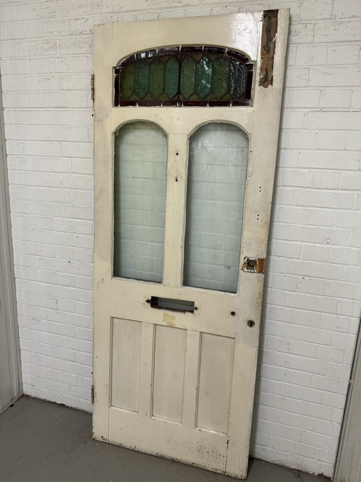 Reclaimed Victorian Stained Glass Wooden Front Door 2035 or 2030 x 820mm