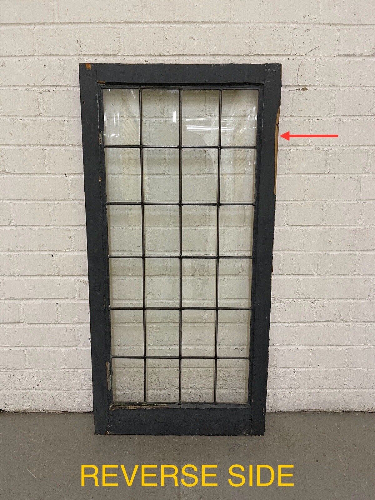 Reclaimed Old Leaded Light Panel Wooden Window 520 x 1050mm