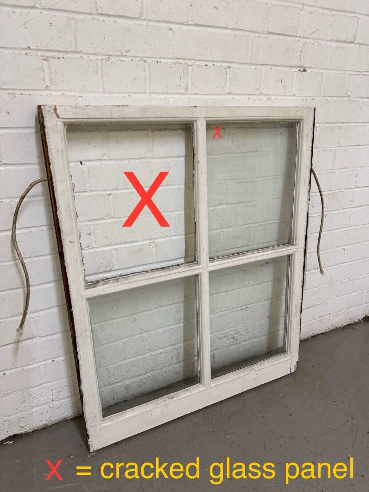 Reclaimed Old Georgian 4 Panel Wooden Window 895 x 750mm