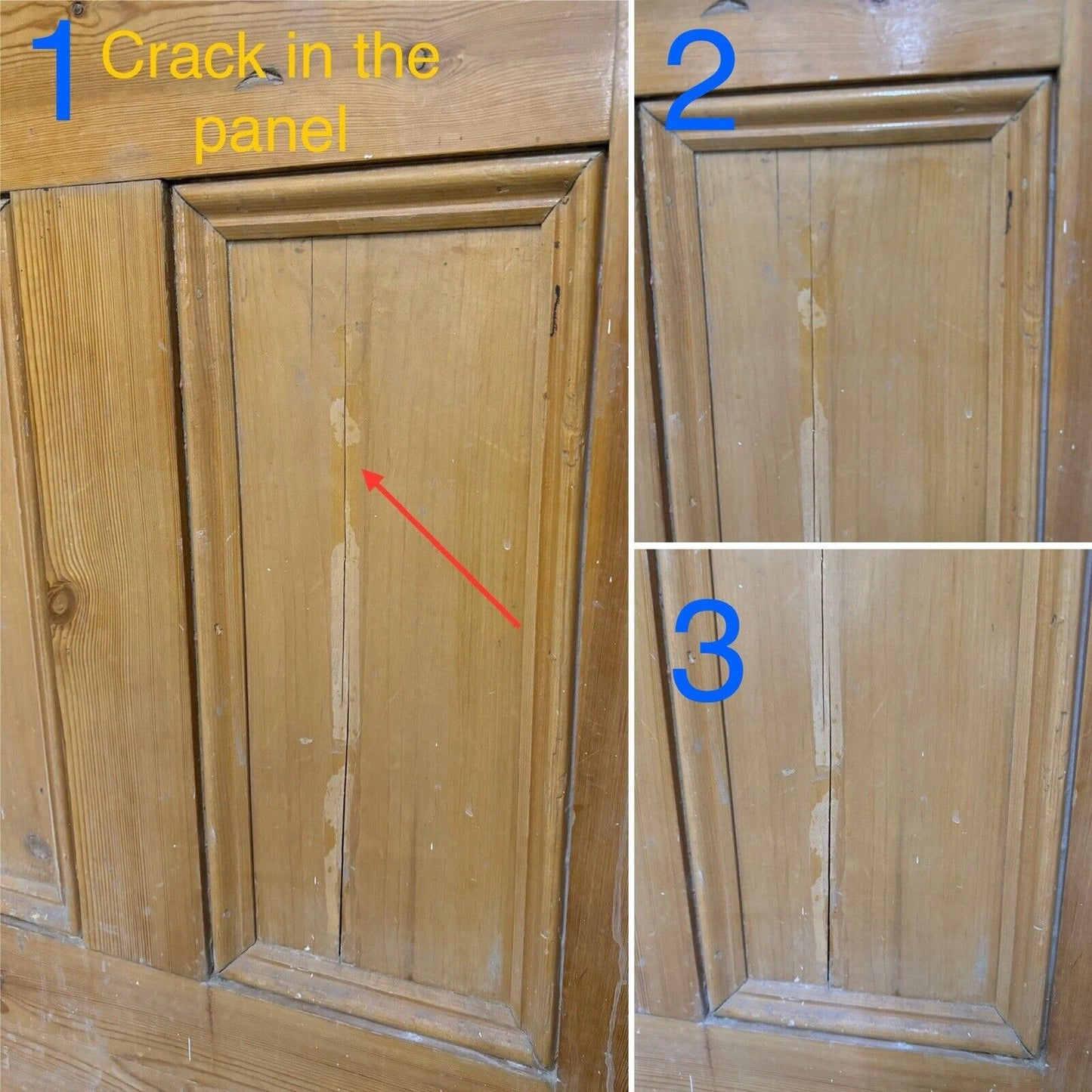 Reclaimed Victorian Pine Internal 4 panel Door 2004 Or 2015 x 810 Or 800mm