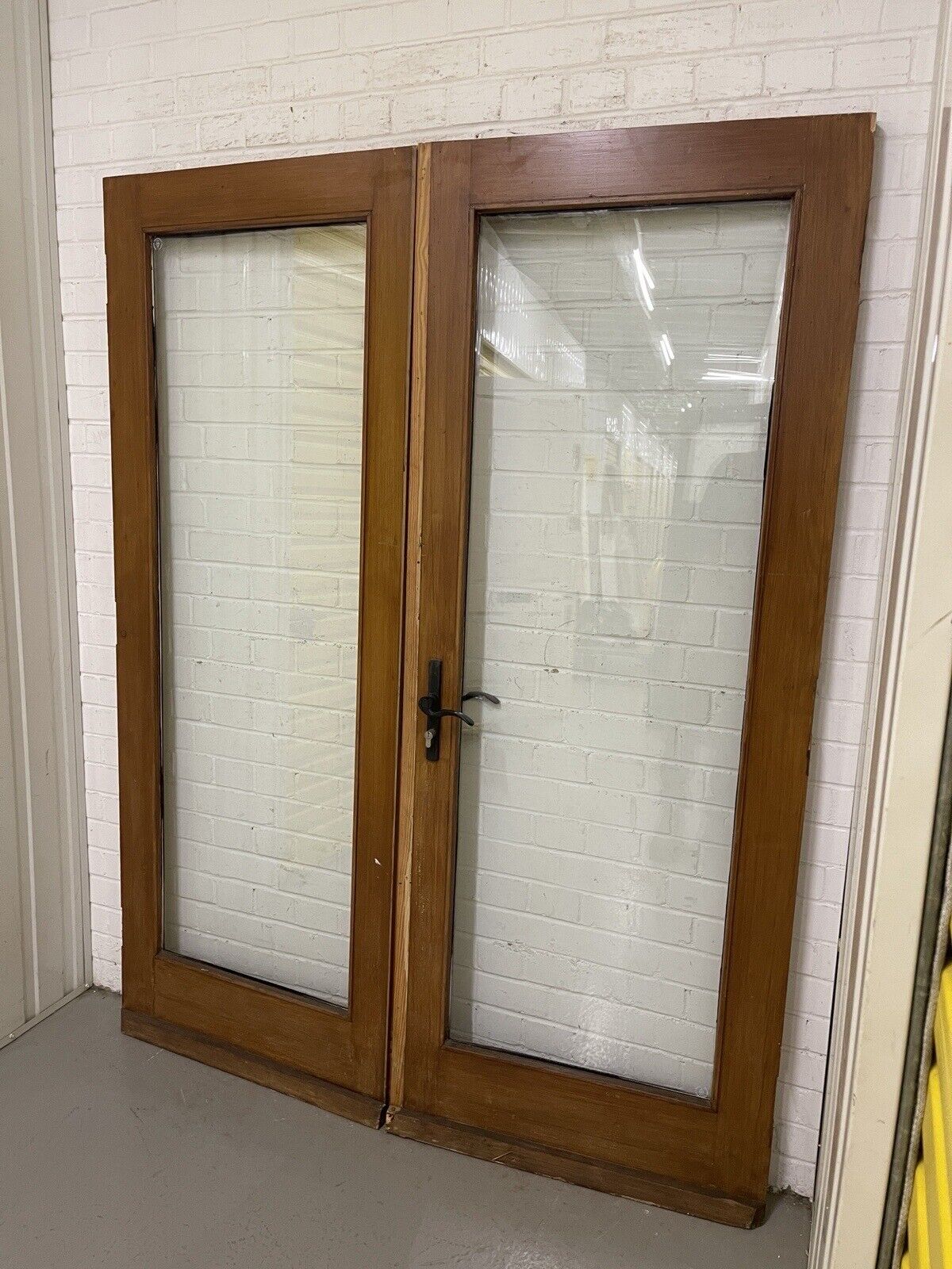 Reclaimed French Double Glazed Glass Wooden Double Doors 1953mm x 1520mm