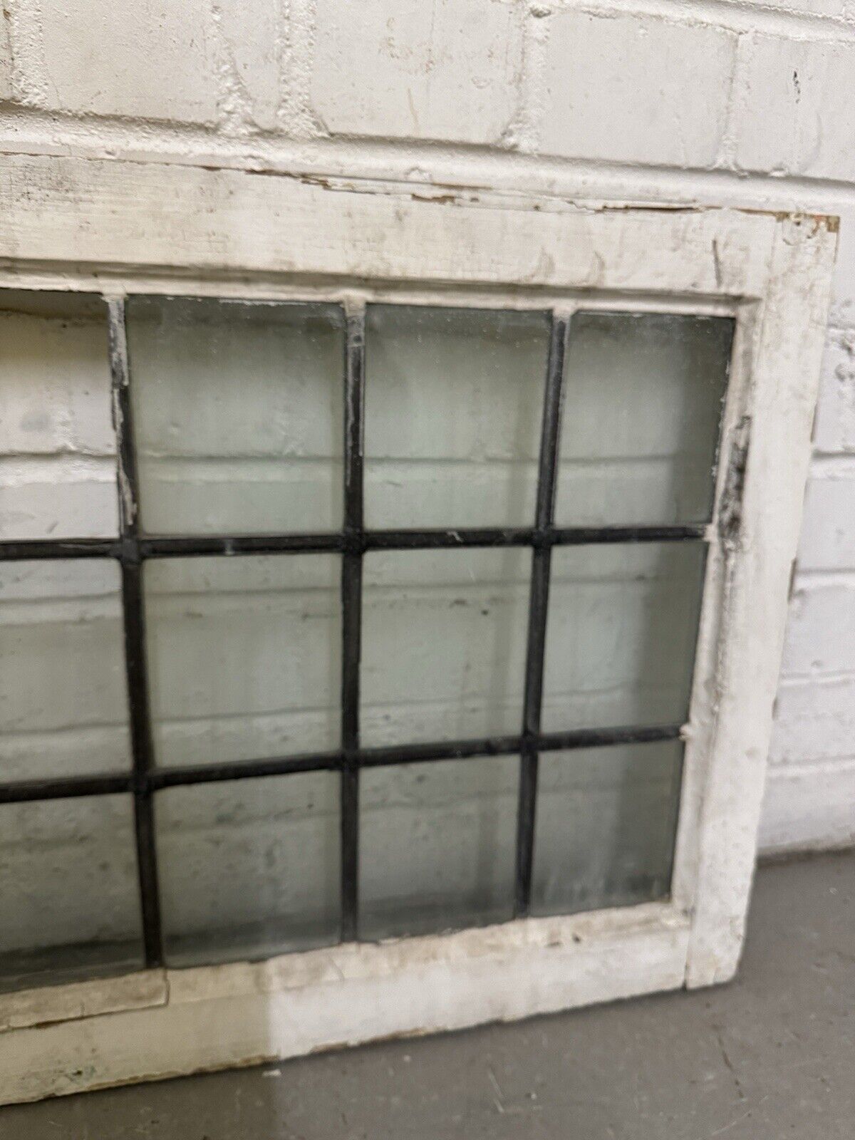 Pair Of Reclaimed Old Leaded Light Panel Wooden Windows 452 x 703mm 450 x 700mm