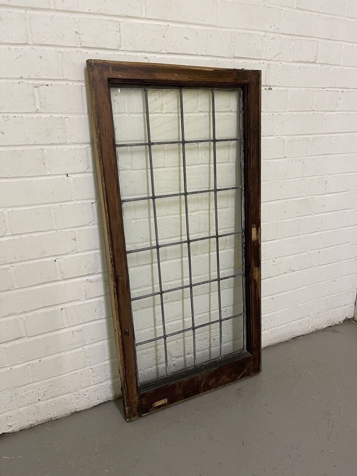 Reclaimed Old Leaded Light Panel Wooden Window 516 x 1045mm