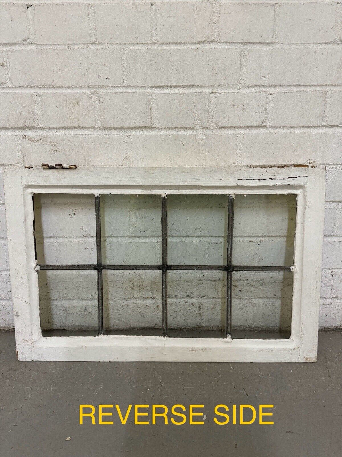 Pair Of Reclaimed Old Leaded Light Panel Wooden Windows 635 x 400mm 640 x 405mm