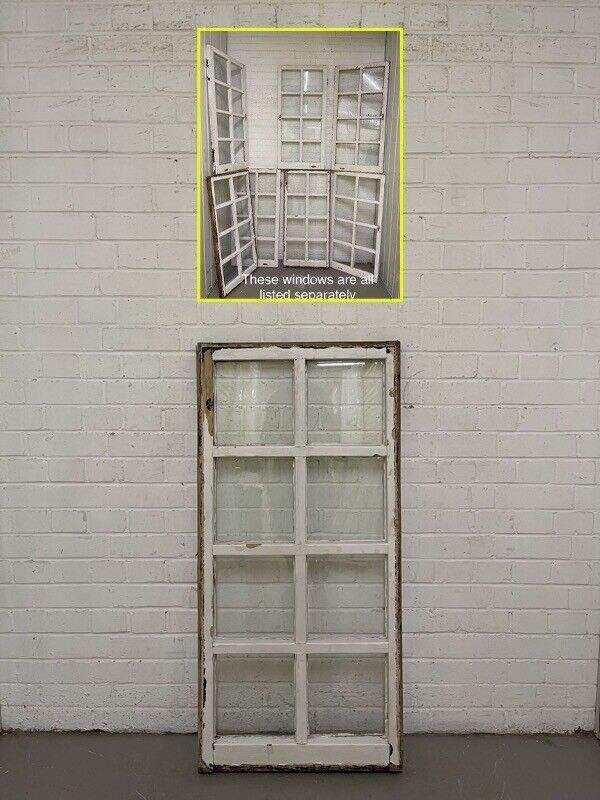 Reclaimed Old Modern Georgian Style 8 Panel Wooden Window 568 x 1175mm