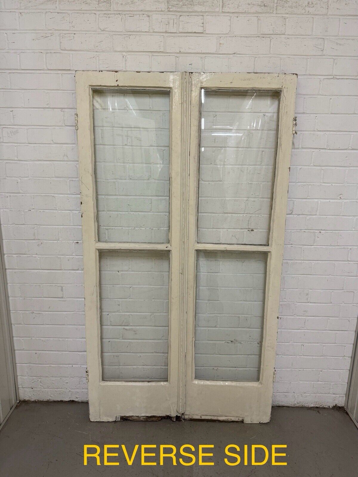 Reclaimed French Single Panel Glass Wooden Double Doors 1680 or 1685mm x 940mm