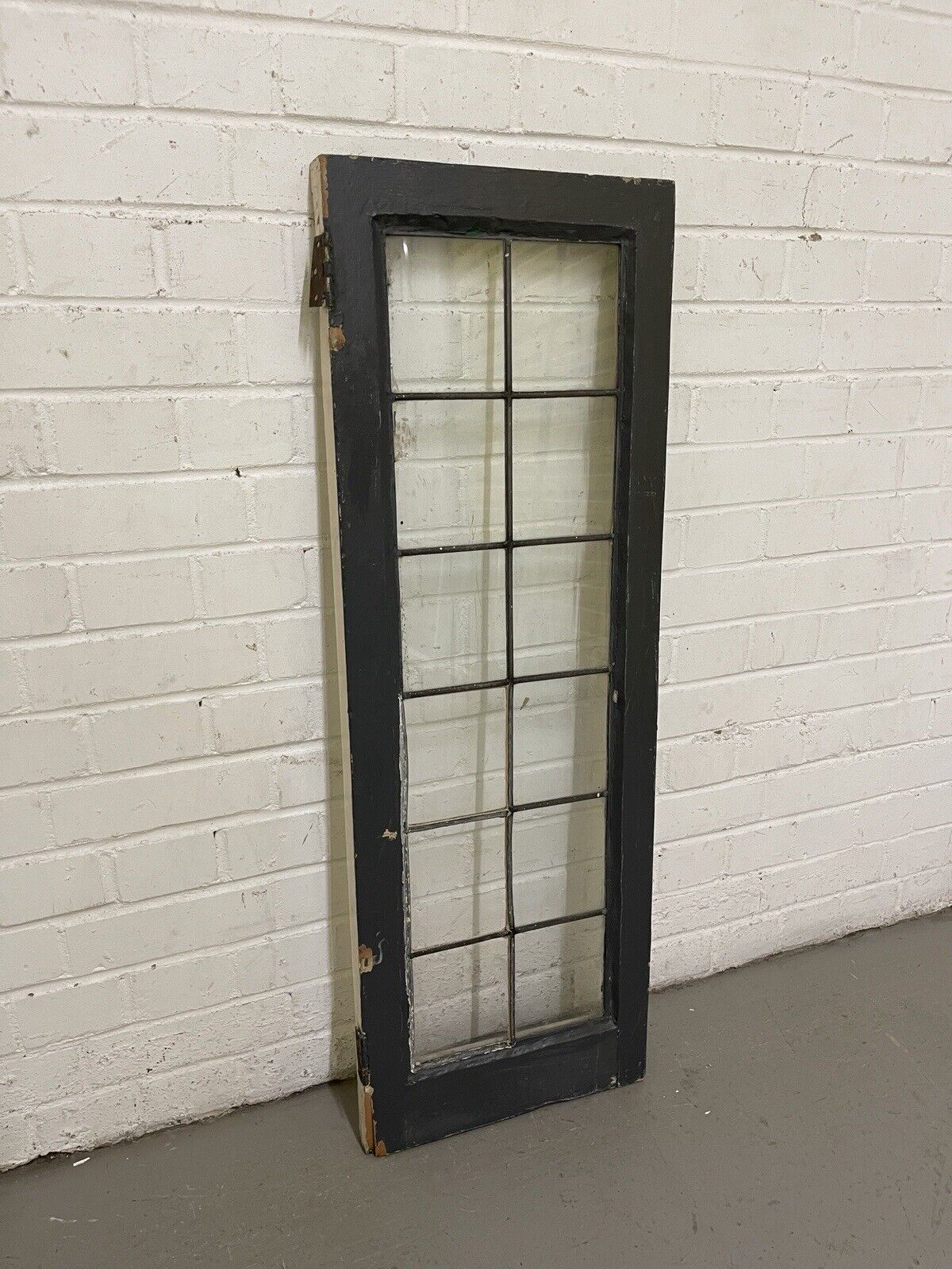 Reclaimed Old Leaded Light Panel Wooden Window 360 x 1050mm