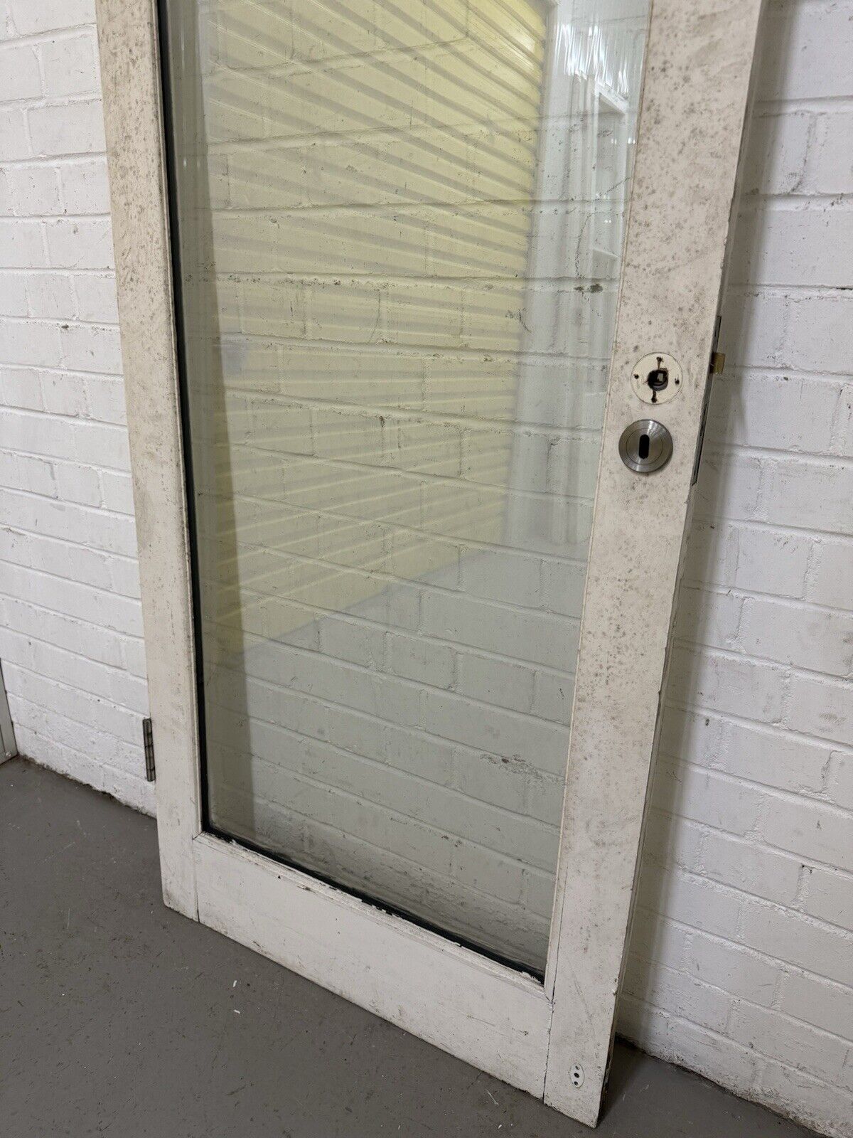 Reclaimed Old Double Glazed Glass Wooden Side Or Back Door 1965 Or 1975 x 760mm