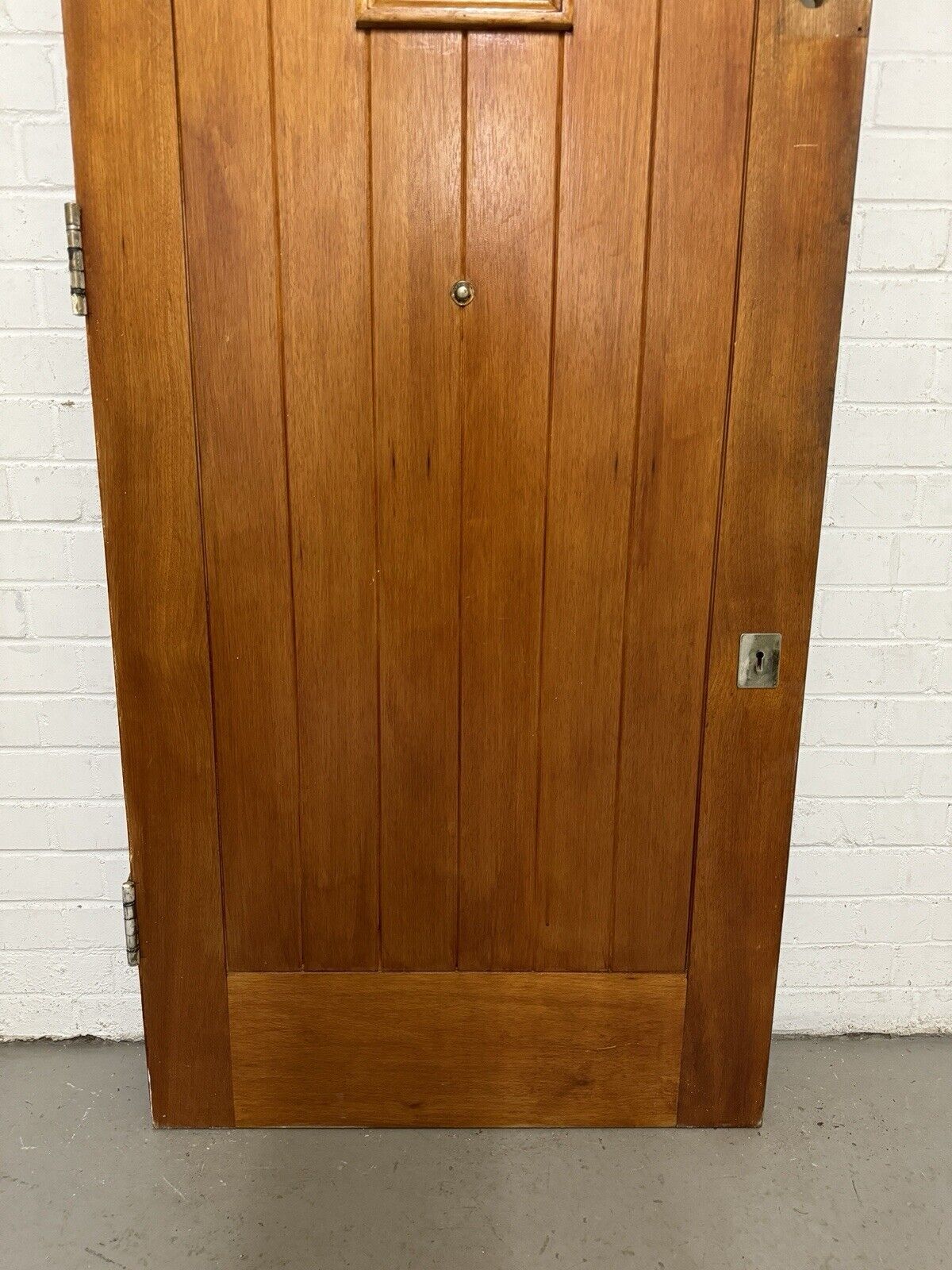 Reclaimed Style Leaded Light Oak Veneer Wooden Panel Front Door 2030 x 810mm