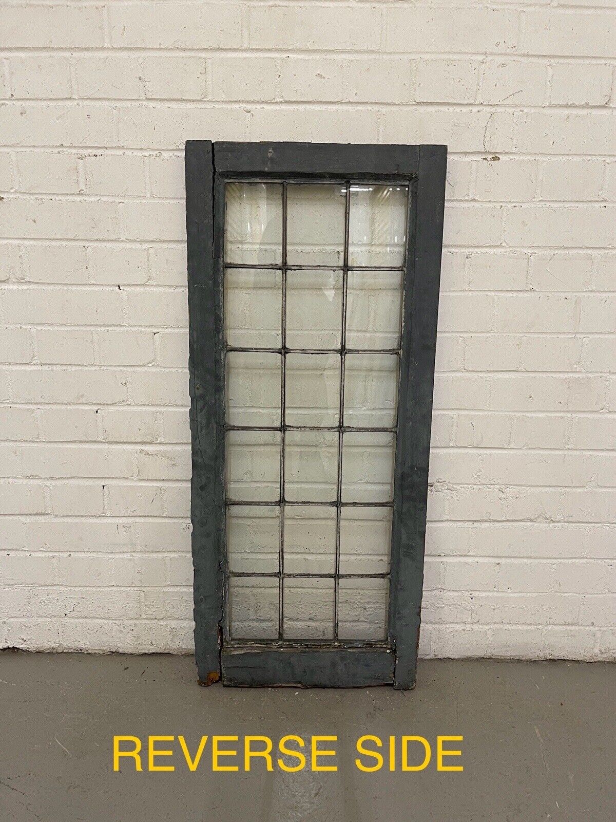 Reclaimed Old Leaded Light Panel Wooden Window 428 x 1008mm