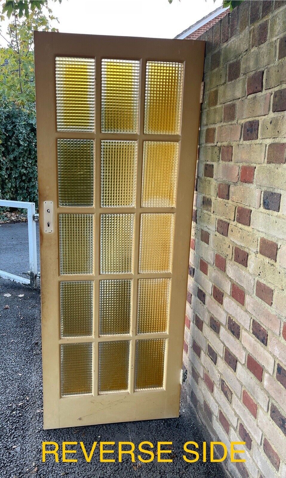 Reclaimed Cross Reeded Glass Door 1975mm x 758mm