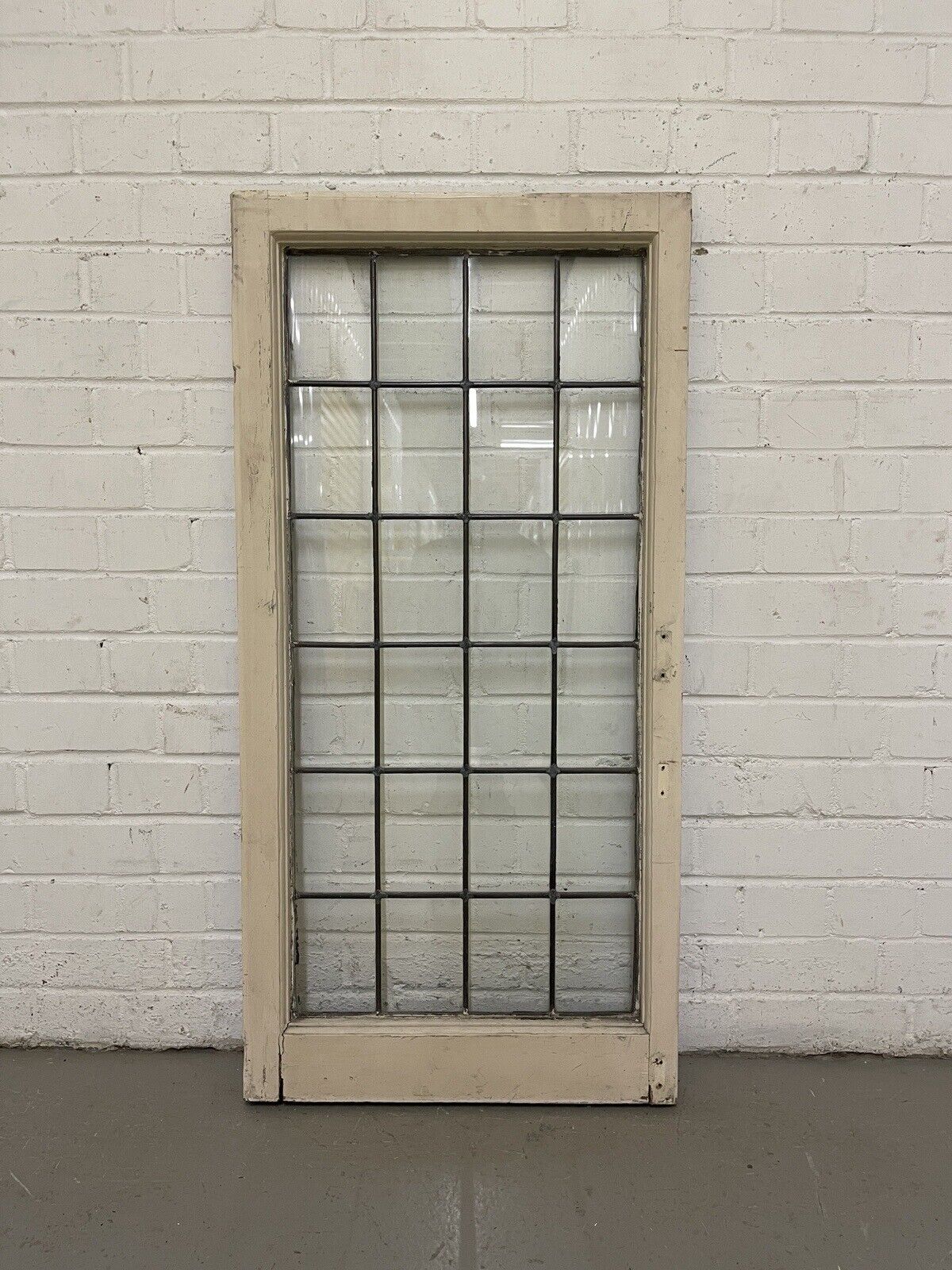 Reclaimed Old Leaded Light Panel Wooden Window 510 x 1045mm