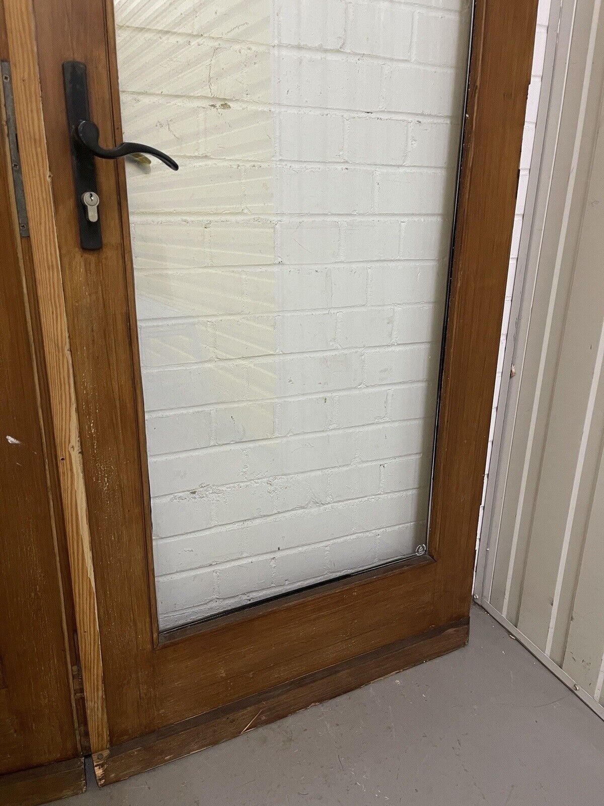 Reclaimed French Double Glazed Glass Wooden Double Doors 1953mm x 1520mm