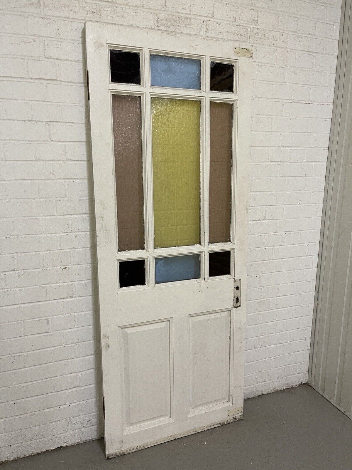 Reclaimed Stained Glass Wooden Panel Side Back Door 1905mm x 755 or 760mm