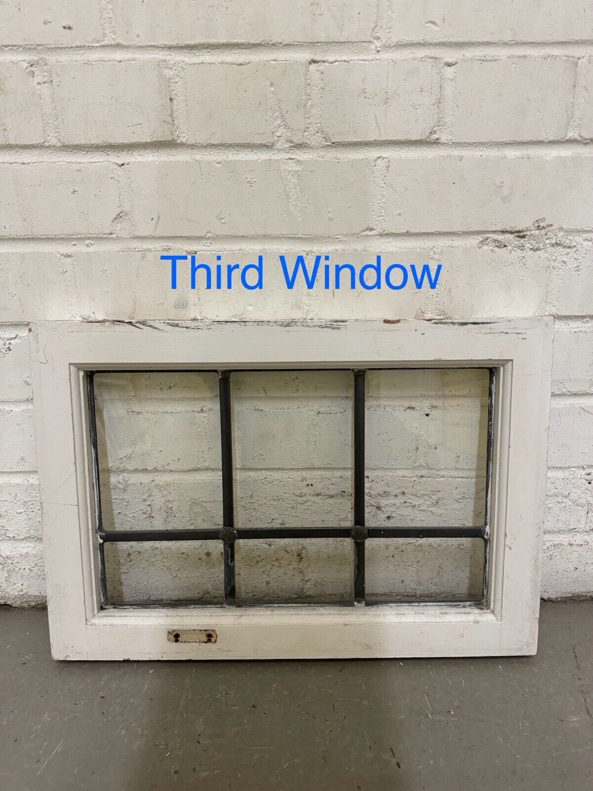 Three Reclaimed Old Leaded Light Panel Wooden Windows 468 x 325mm