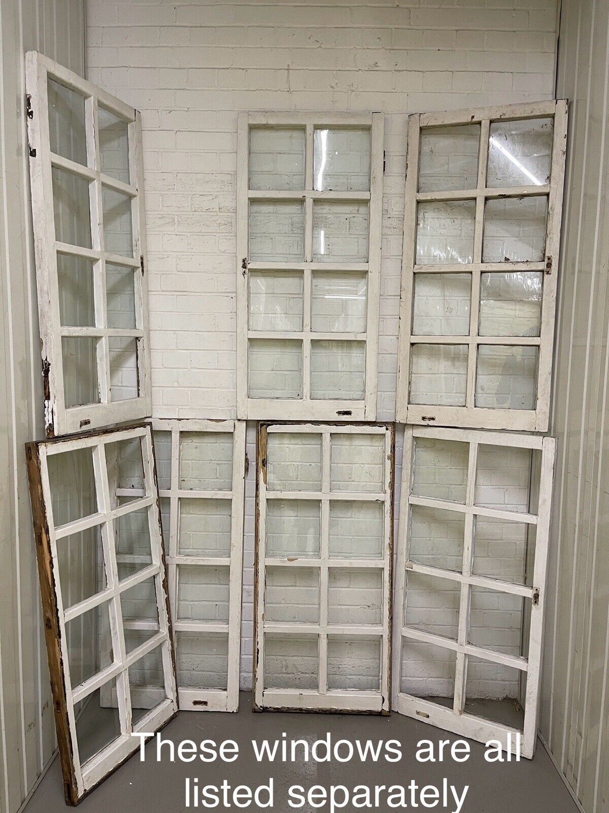 Reclaimed Old Modern Georgian Style 8 Panel Wooden Window 568 x 1175mm