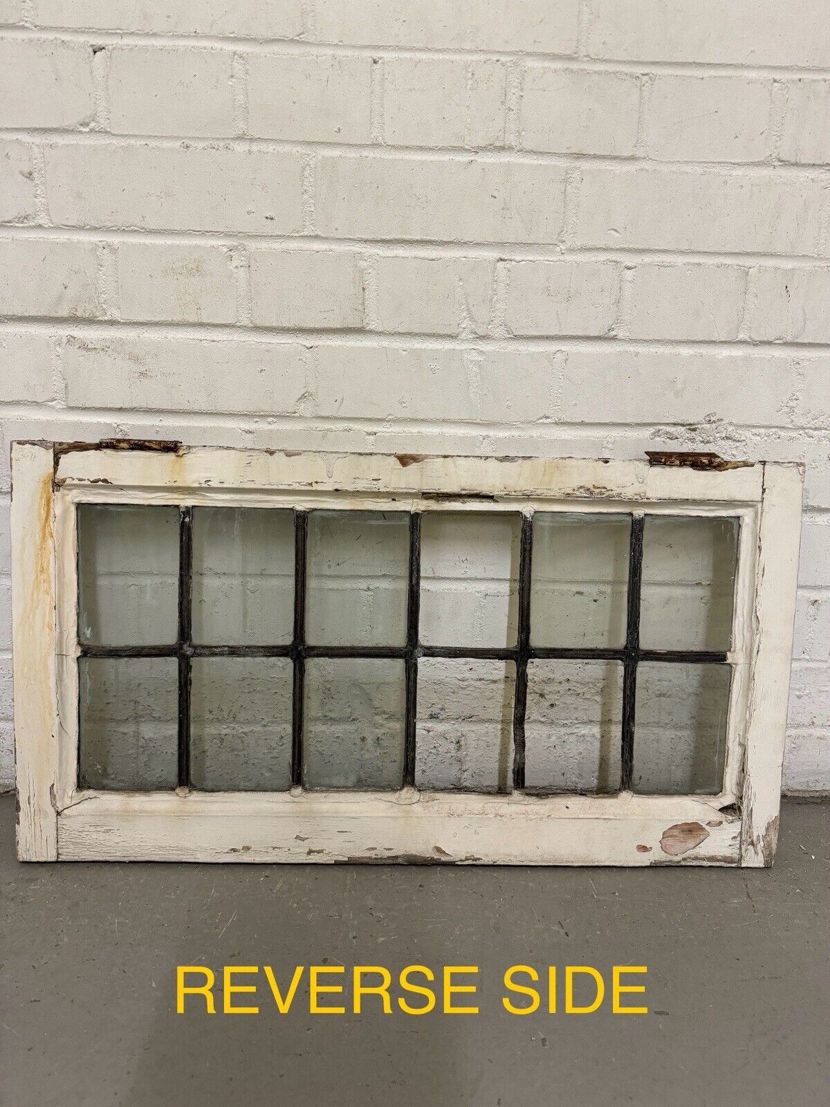 Reclaimed Old Leaded Light Panel Wooden Window 375 x 700mm