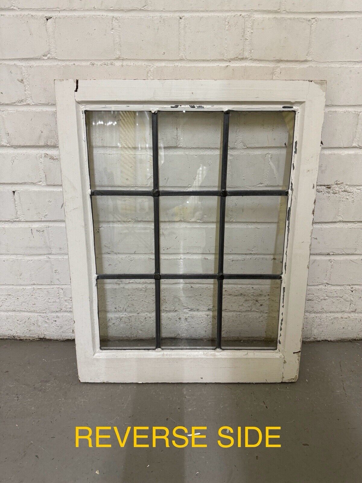 Reclaimed Old Leaded Light Panel Wooden Window 470 x 598mm