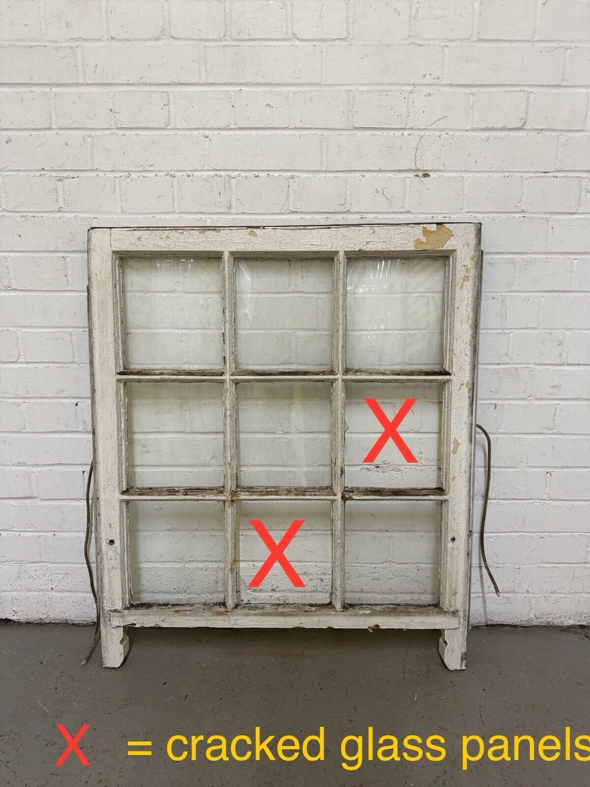 Reclaimed Old Georgian 9 Panel Wooden Window 900 x 755mm