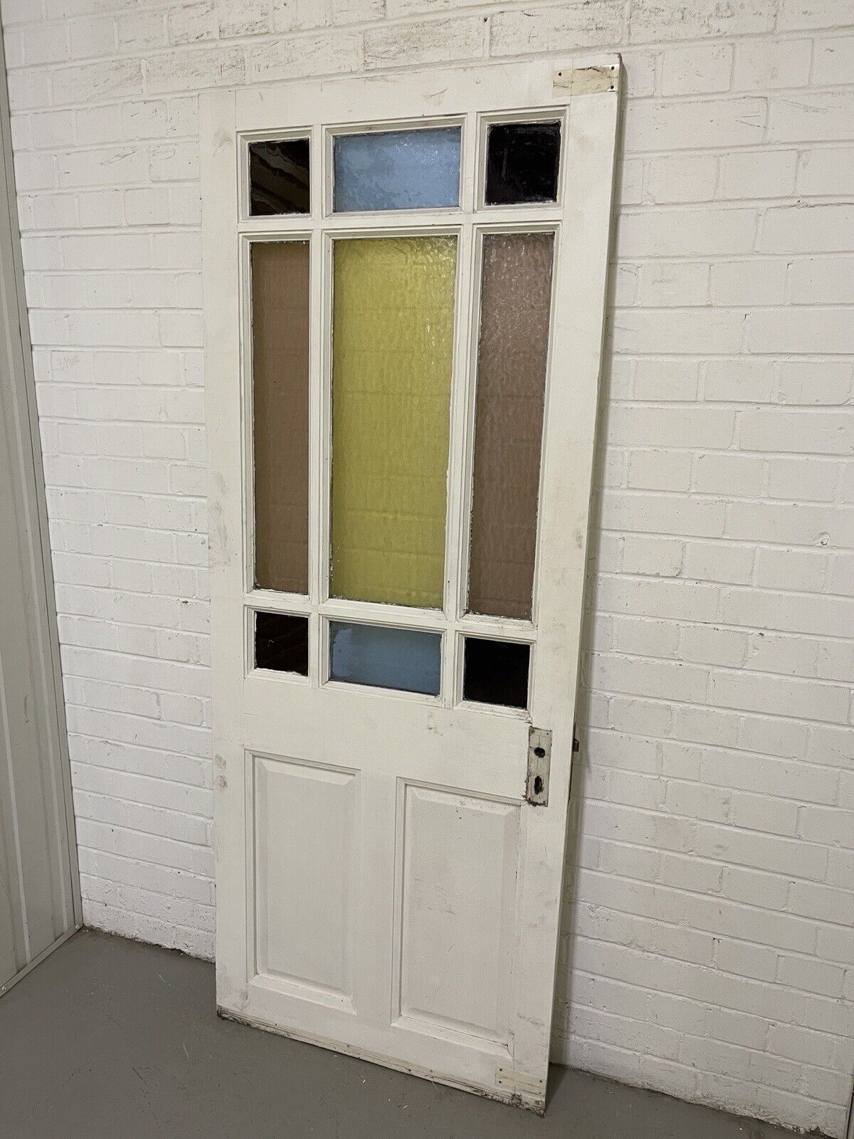 Reclaimed Stained Glass Wooden Panel Side Back Door 1905mm x 755 or 760mm