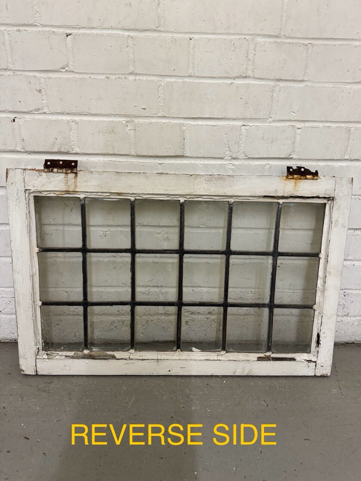 Pair Of Reclaimed Old Leaded Light Panel Wooden Windows 445 x 700mm 450 x 700mm