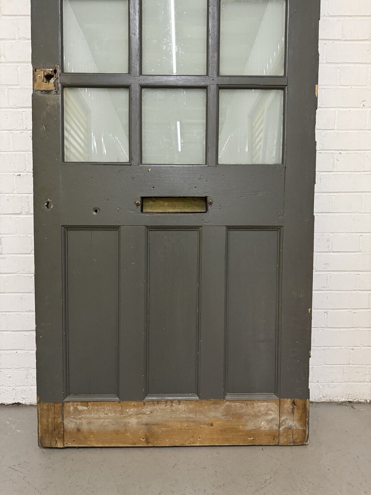 Reclaimed Old Edwardian Victorian Wooden Panel Front Door 2075 x 905mm