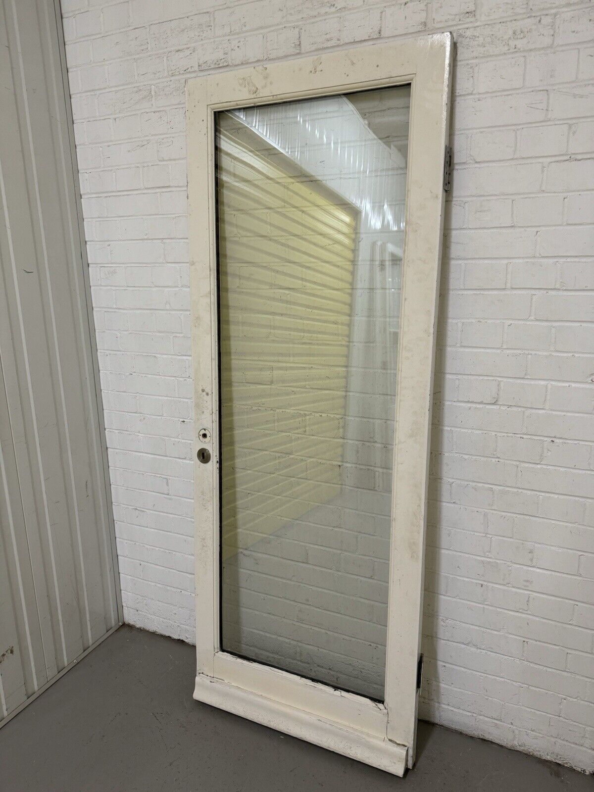 Reclaimed Old Double Glazed Glass Wooden Side Or Back Door 1965 Or 1975 x 760mm