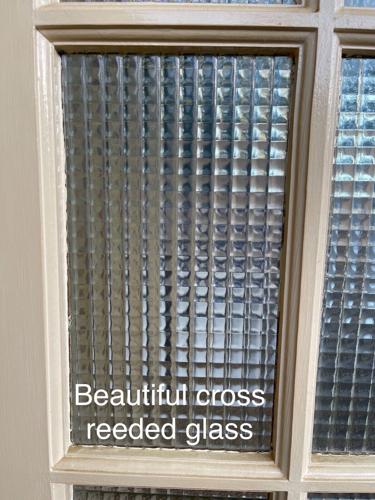 Reclaimed Cross Reeded Glass Door 1975 or 1973mm x 757mm