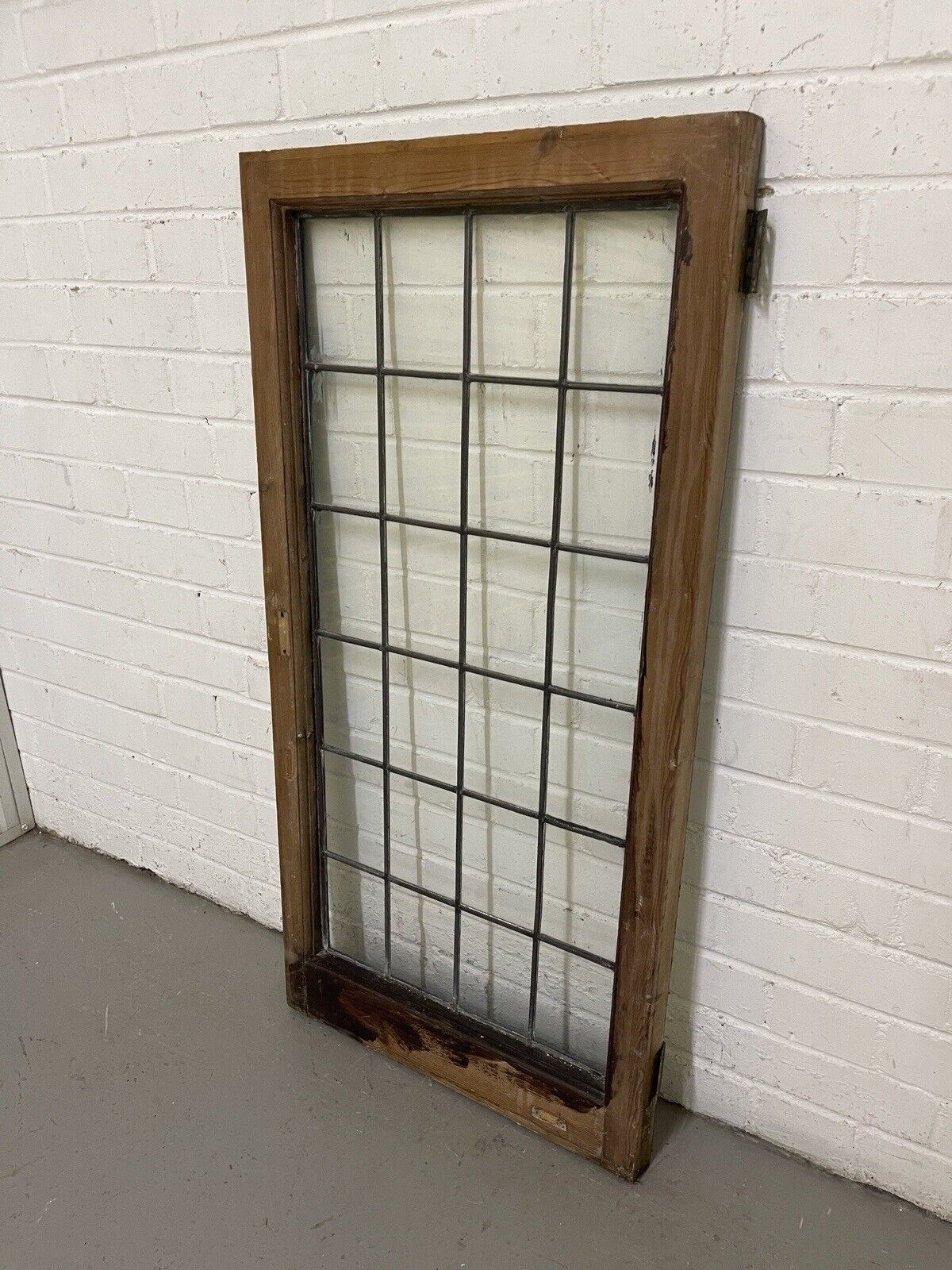 Reclaimed Old Leaded Light Panel Wooden Window 515 x 1048mm