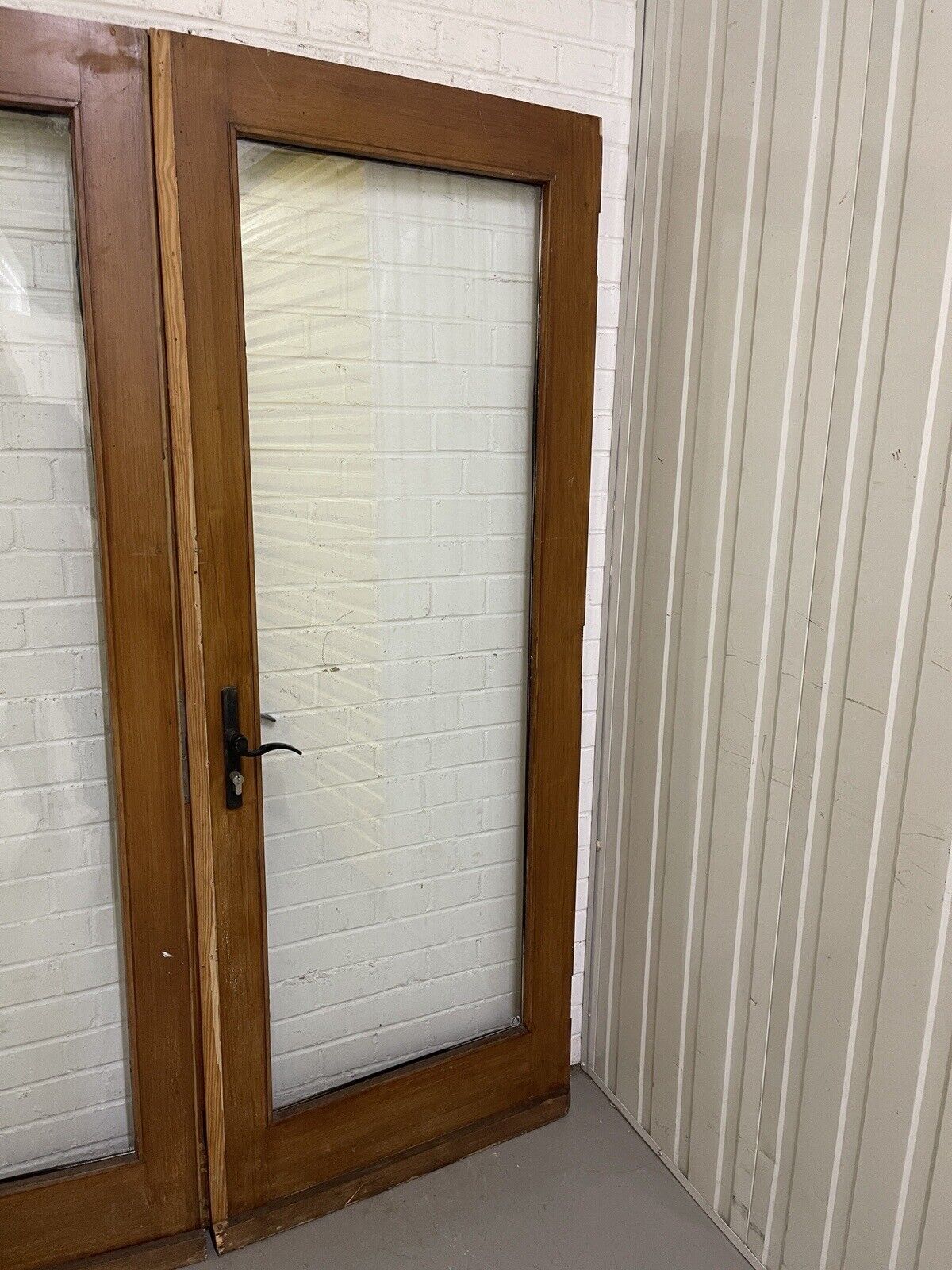 Reclaimed French Double Glazed Glass Wooden Double Doors 1953mm x 1520mm