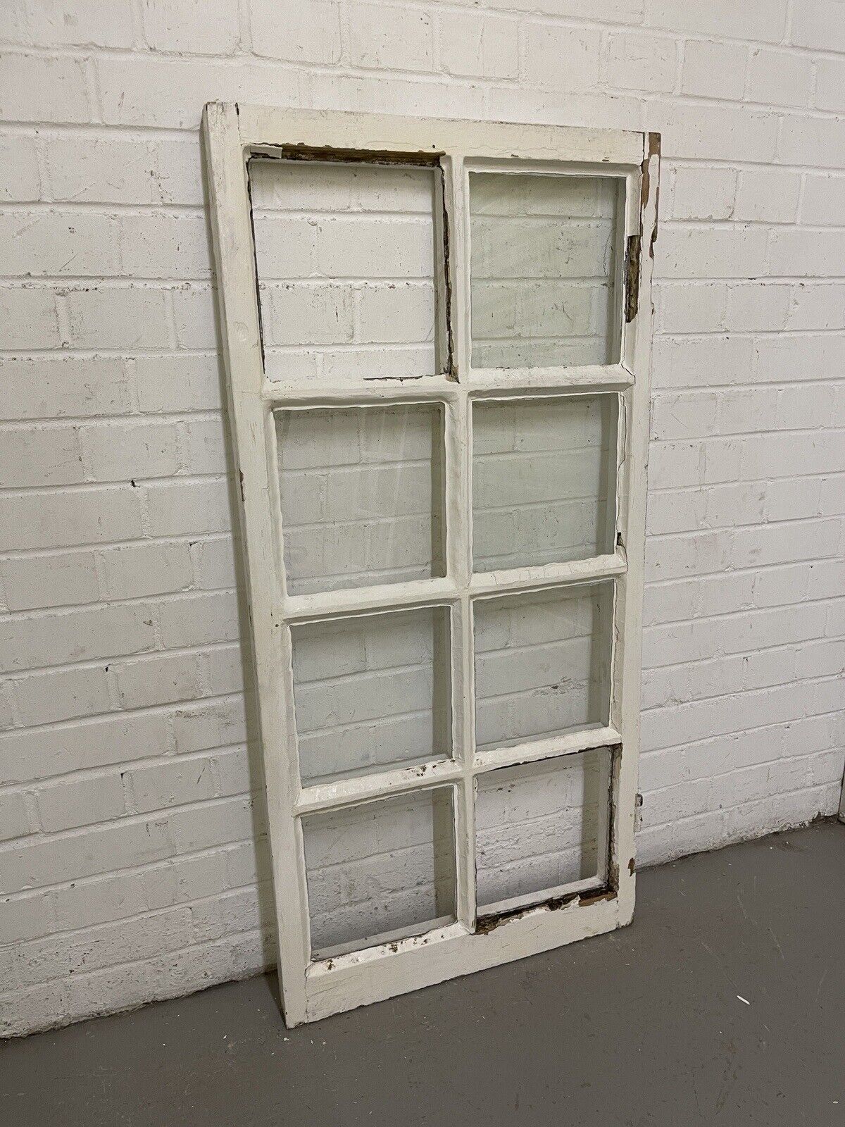 Reclaimed Old Modern Georgian Style 8 Panel Wooden Window 568 x 1175mm