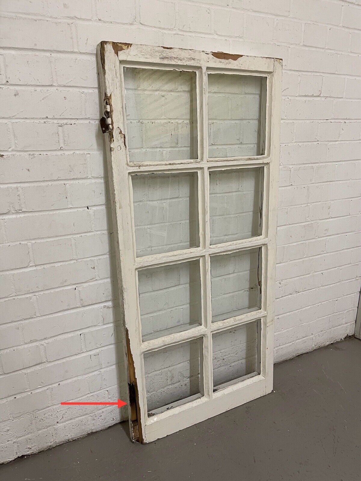 Reclaimed Old Modern Georgian Style 8 Panel Wooden Window 568 x 1175mm