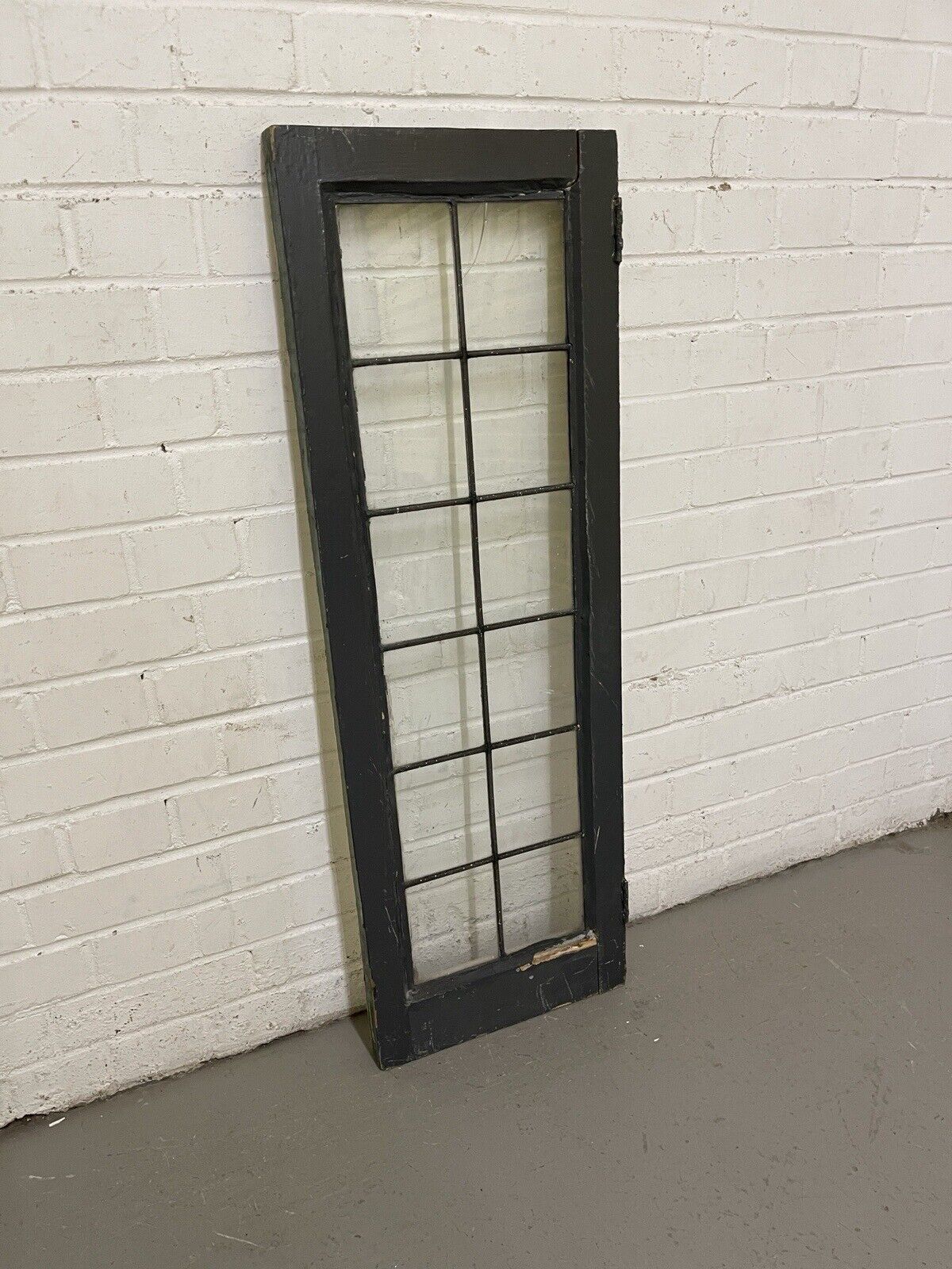 Reclaimed Old Leaded Light Panel Wooden Window 360 x 1050mm