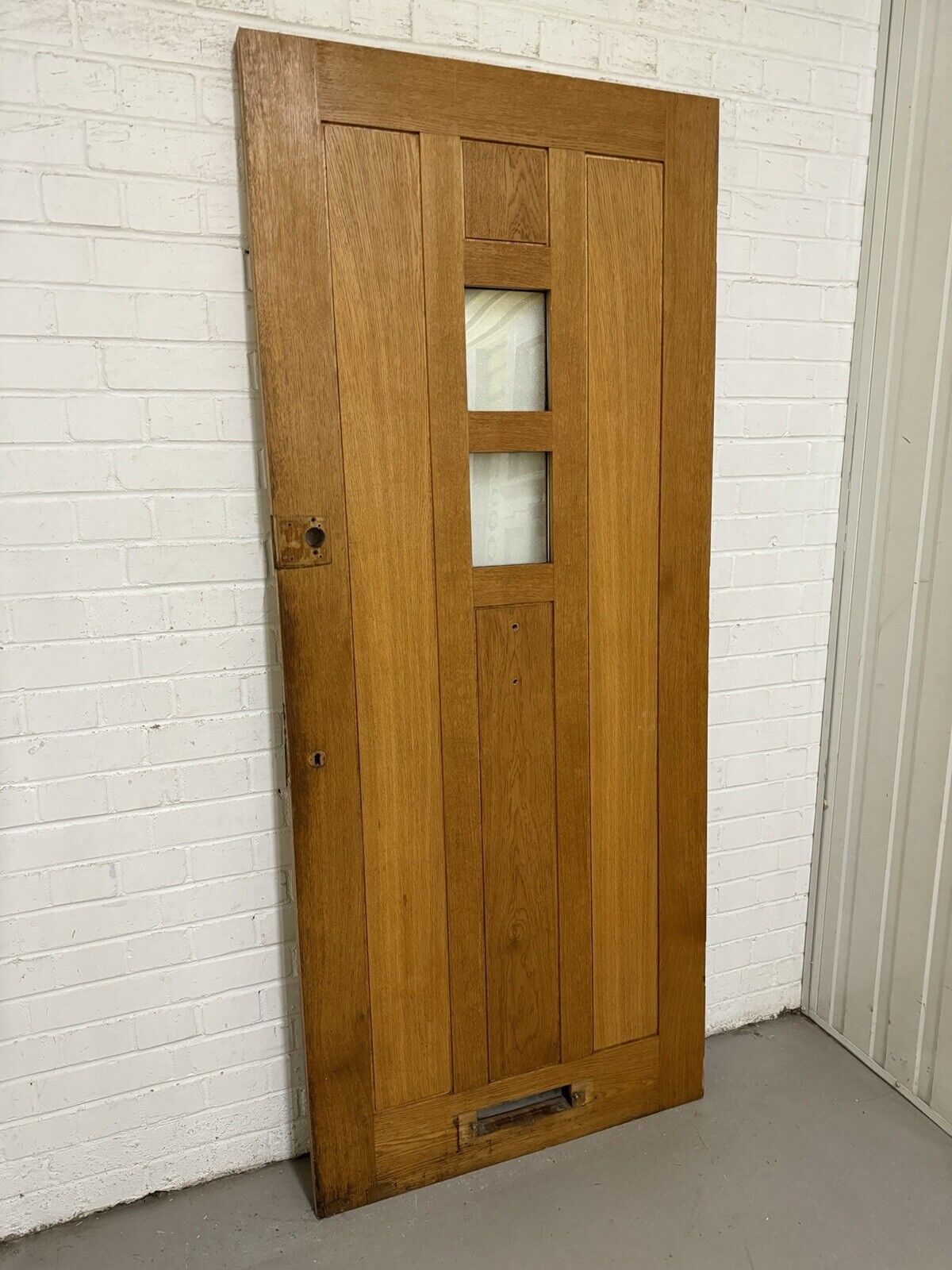 Reclaimed Bespoke Oak Veneer Wooden Panel Front Door 1960 Or 1975 x 835mm