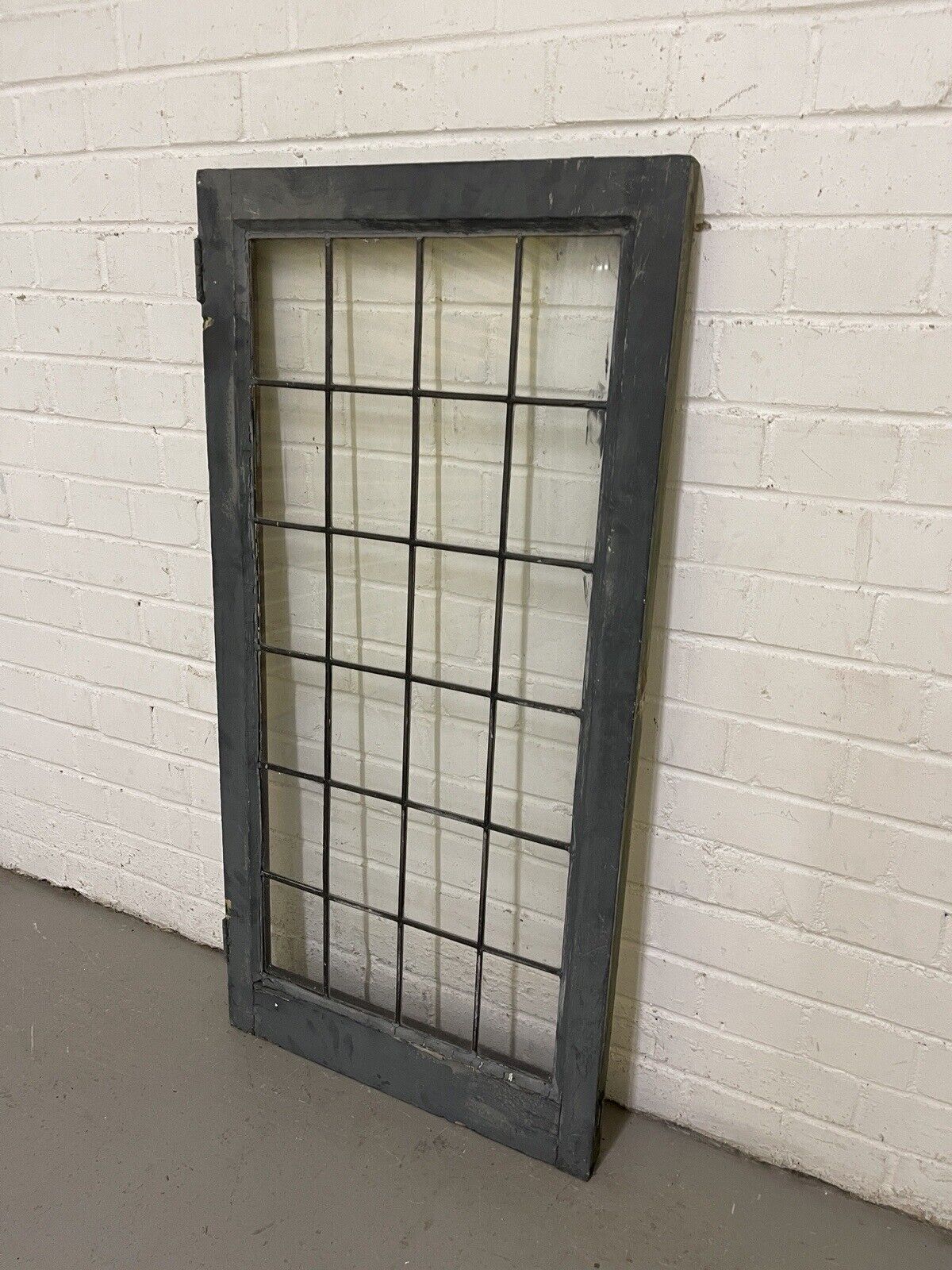 Reclaimed Old Leaded Light Panel Wooden Window 515 x 1048mm