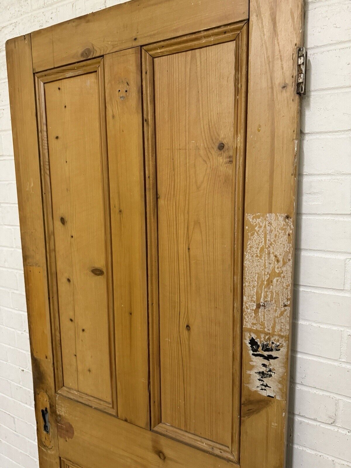 Reclaimed Old Victorian Pine Internal 4 panel Door 2005 x 805mm