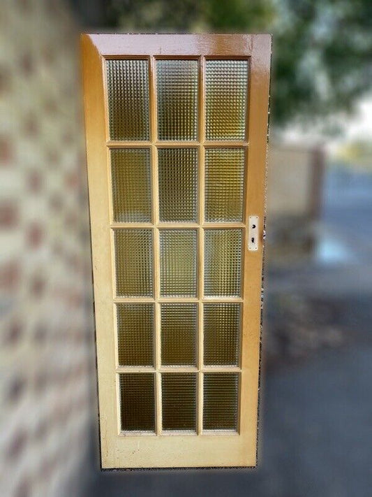 Reclaimed Cross Reeded Glass Door 1975mm x 758mm