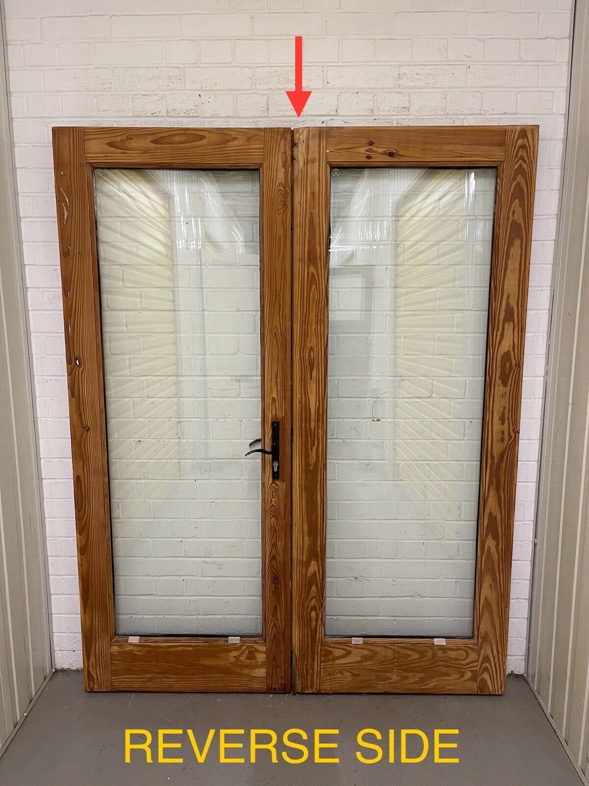 Reclaimed French Double Glazed Glass Wooden Double Doors 1953mm x 1520mm