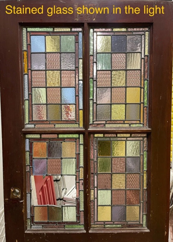 Reclaimed Victorian Stained Glass Wooden Front Door 2025 or 2030 x 810 or 815mm