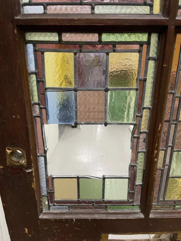 Reclaimed Victorian Stained Glass Wooden Front Door 2025 or 2030 x 810 or 815mm