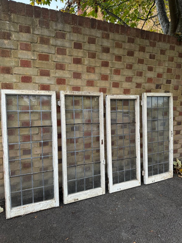 Job Lot Of 4 Reclaimed Leaded Light Panel Wooden Windows – Reclaimed ...