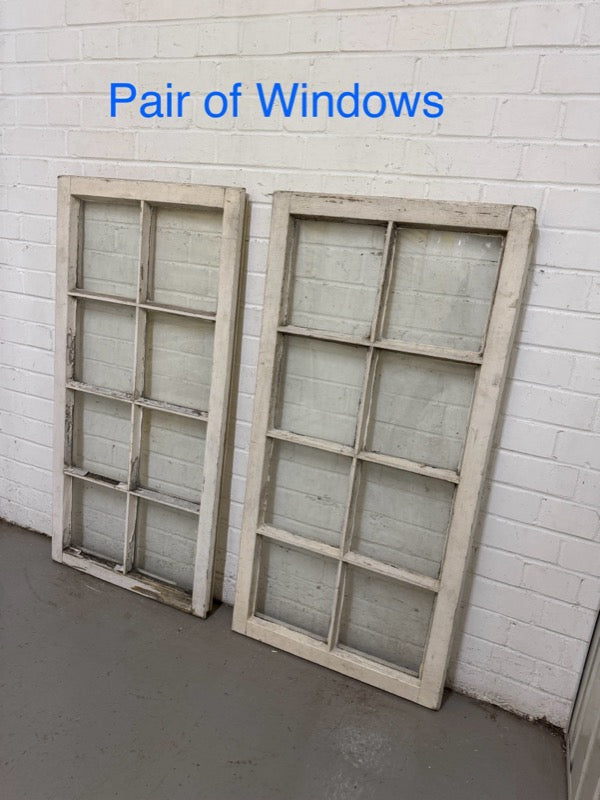 Pair Of Modern Georgian Style Wooden Windows 550 x 1110mm Or 535 x 1092mm
