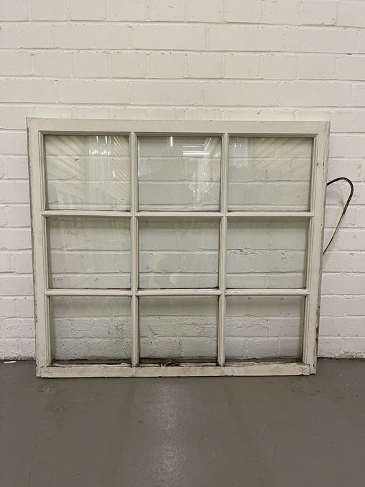 Reclaimed Old Georgian 9 Panel Wooden Window 910 x 807mm