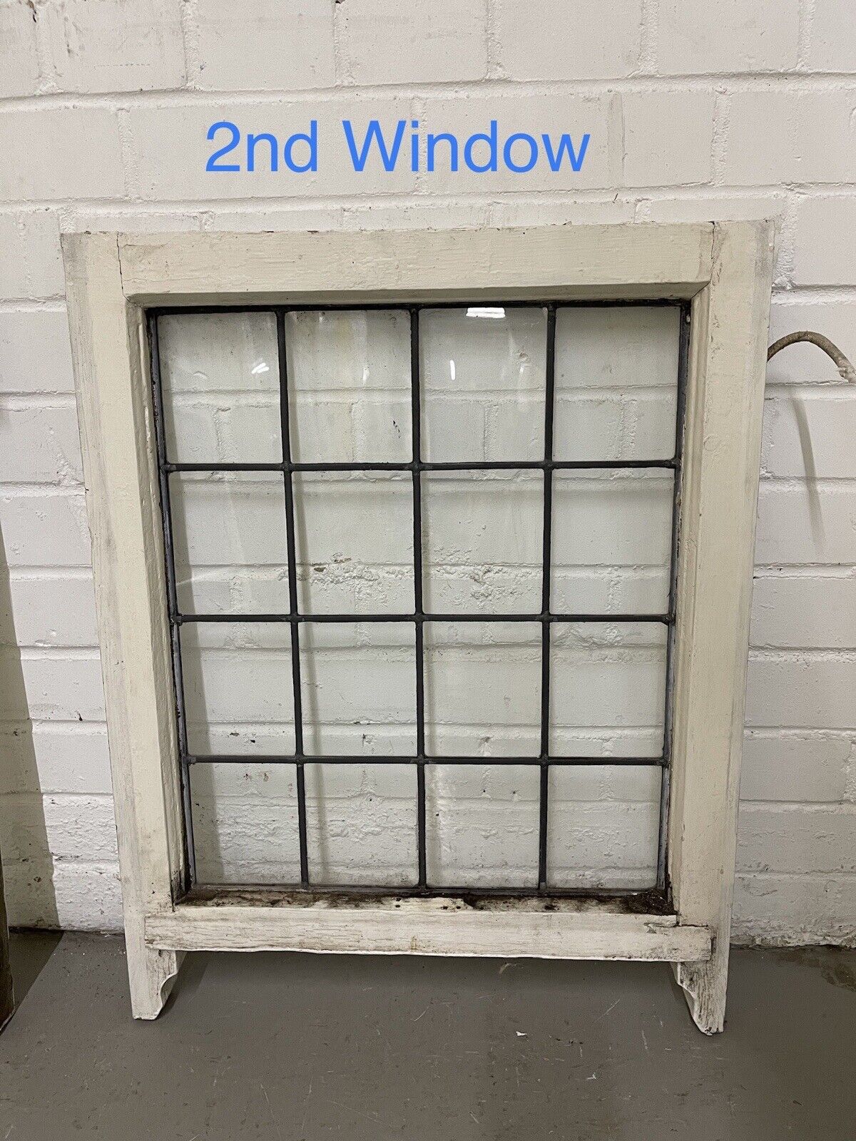 Pair Of Reclaimed Leaded Light Panel Wooden Window 534 x 680mm 534 x 680mm