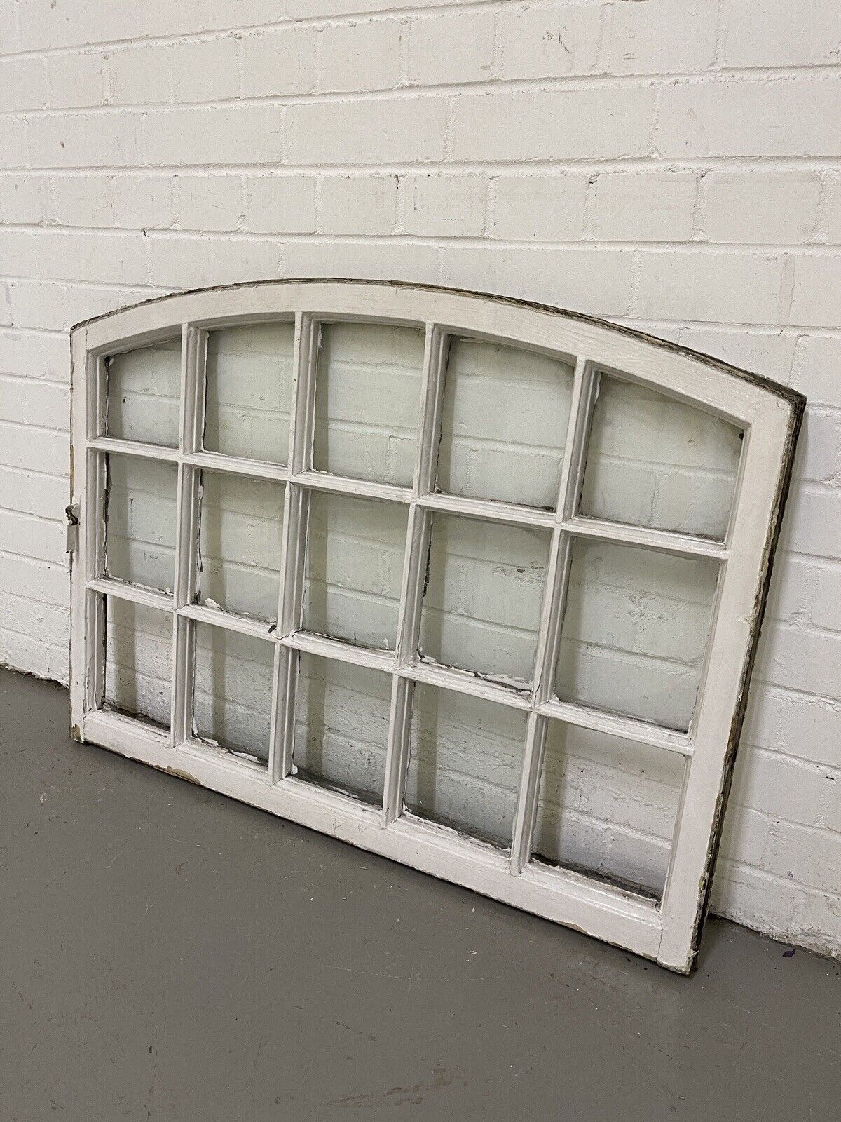 Reclaimed Old Georgian Arch Panel Wooden Sash Window 970 x 716mm