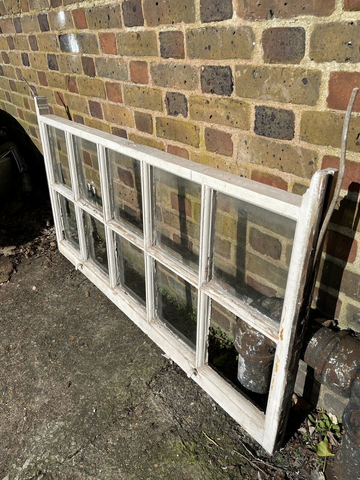 Large Reclaimed Old Georgian 10 Panel Wooden Sash Window