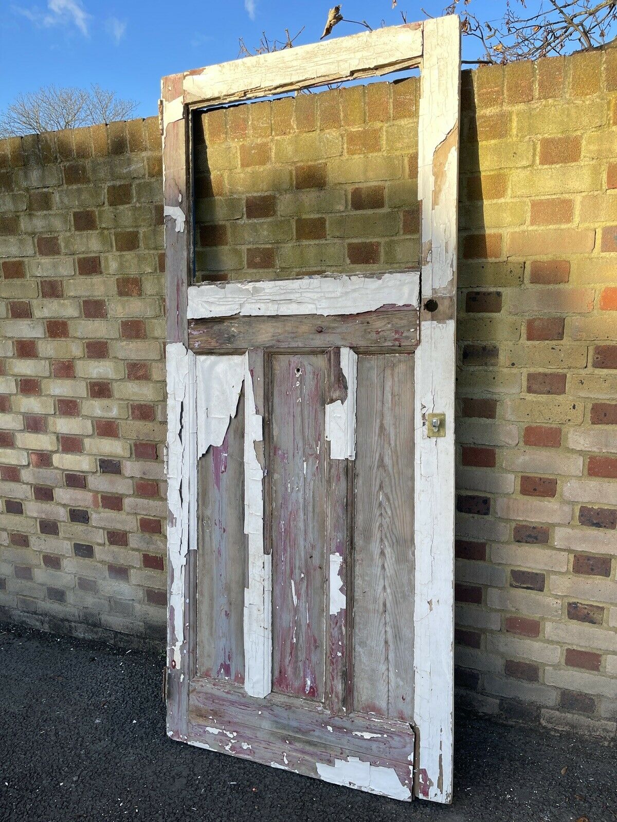 Reclaimed Edwardian Wooden Front Door 2135 x 920mm or 930mm NEEDS RESTORATION