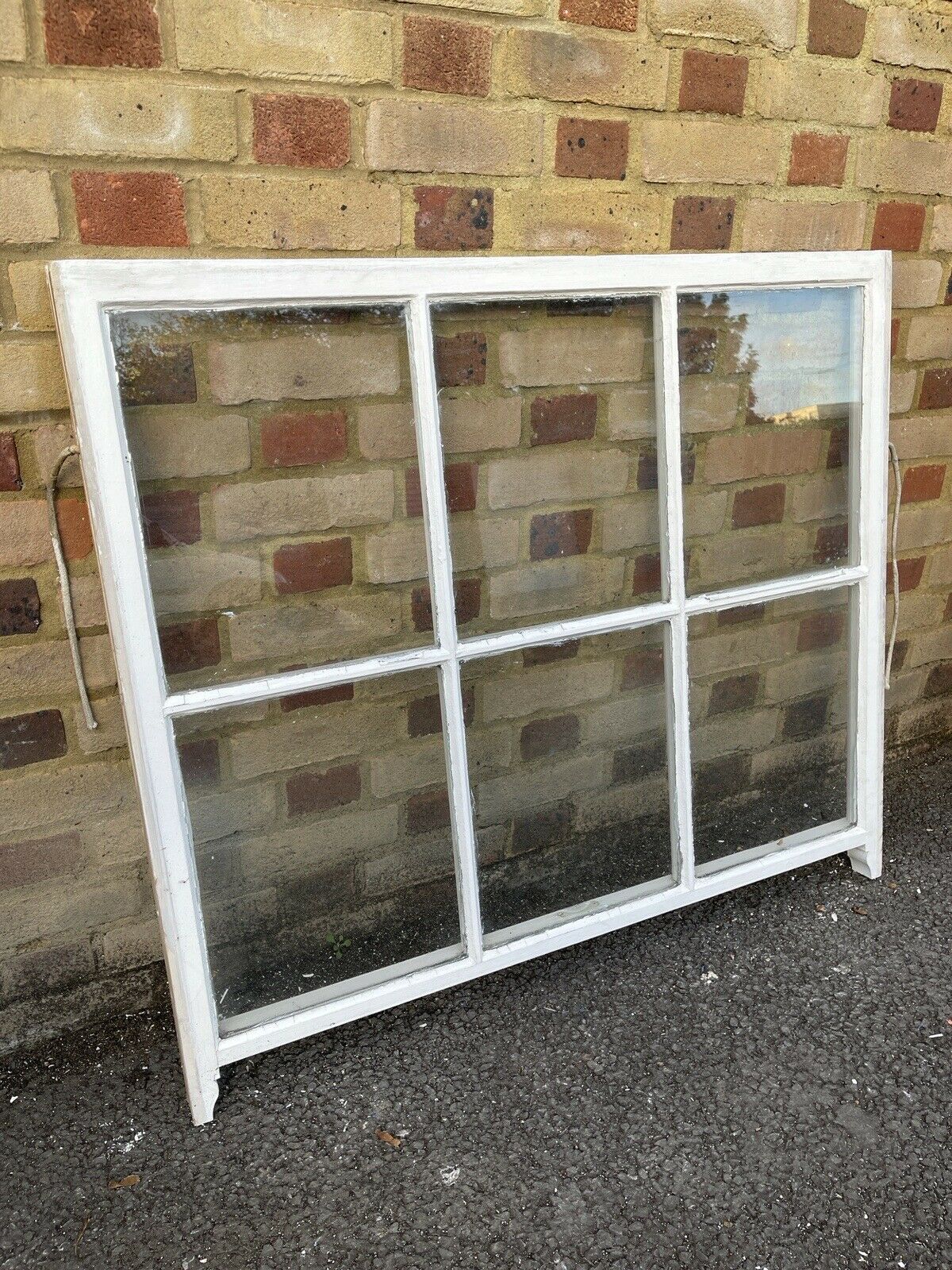 Reclaimed Old Georgian 6 Panel Wooden Window  1065mm x 930mm